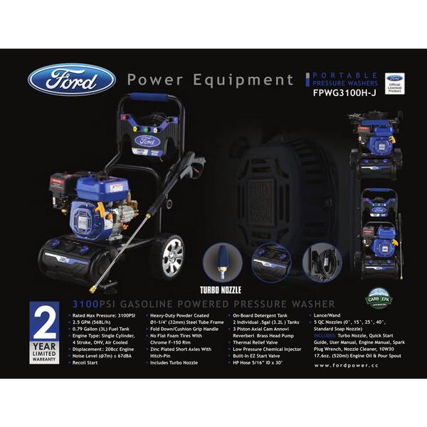 Reviews For Ford 3 100 Psi 2 5 Gpm Gas Pressure Washer California Pliant Fpwg3100h J The Home Depot