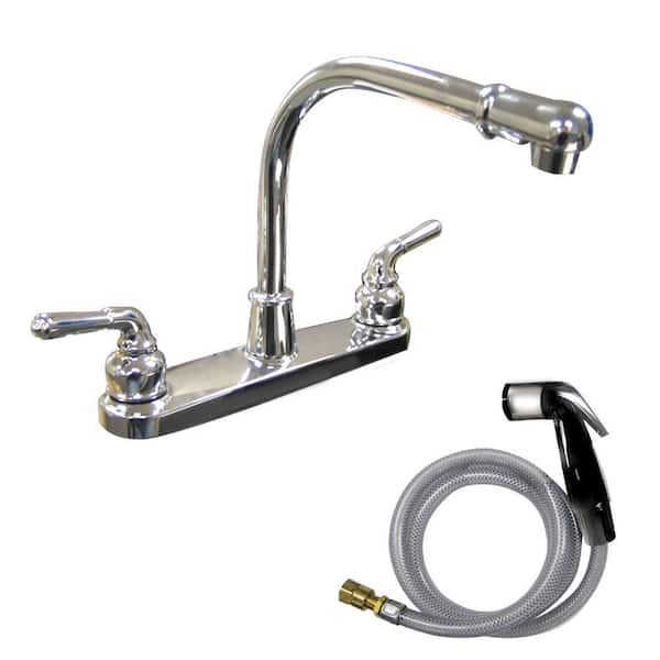 KISSLER and CO Dominion 2-Handle Standard Kitchen Faucet with Side Sprayer in Chrome