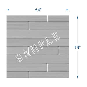 Take Home Sample - Linox Stainless Steel 4 in. x 4 in. Metal Peel and Stick Wall Mosaic Tile (0.11 sq. ft.)