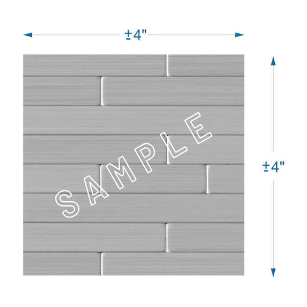 Inoxia SpeedTiles Take Home Sample - Linox Stainless Steel 4 in. x 4 in. Metal Peel and Stick Wall Mosaic Tile (0.11 sq. ft.)