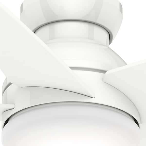 Casablanca - Isotope 44 in. LED Fresh White Indoor Ceiling Fan with Light and Wall Control