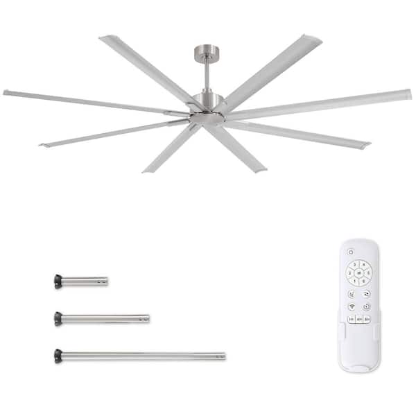 96 in. Indoor/Outdoor Brushed Nickel 8-Blades Ceiling Fan with Remote Included