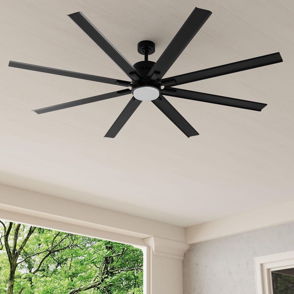 Vast 72'' Black Ceiling Fan with LED Light and Remote