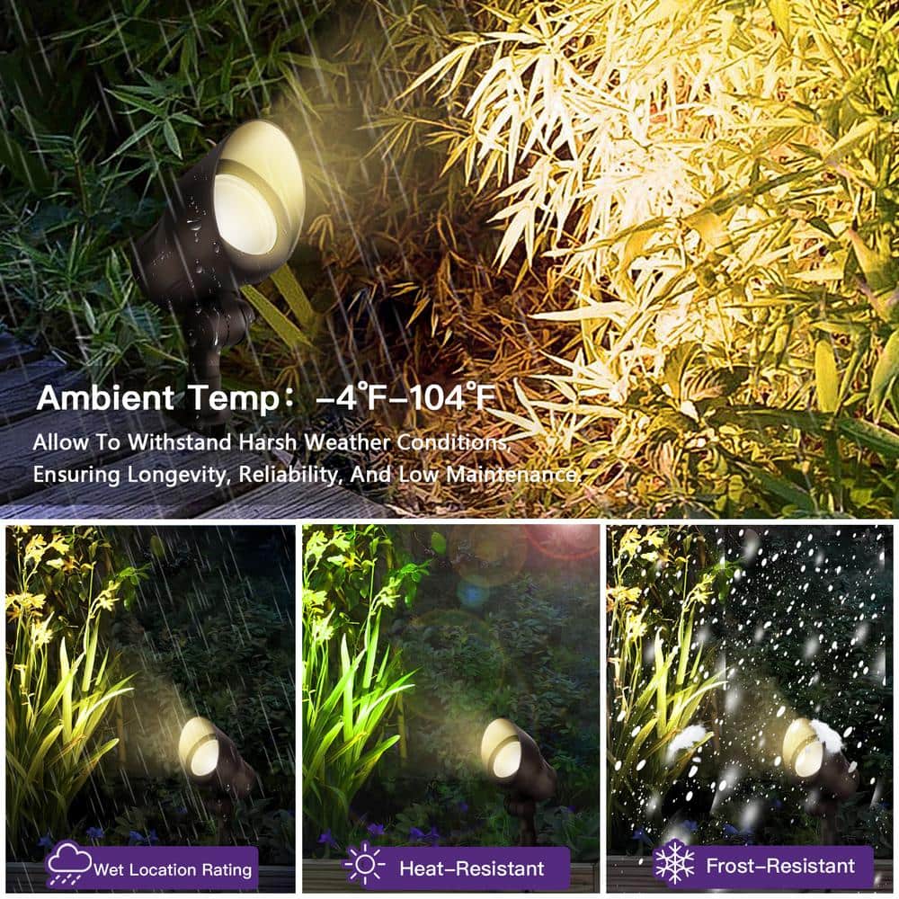 Bronze 4-Pack Low Voltage LED Landscape Spotlights
