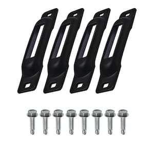 E-Track Single Strap Anchor in Black with Self-Drilling Screws (4-Pack)