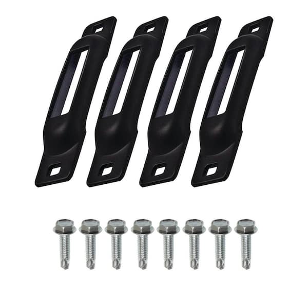 SNAP-LOC E-Track Single Strap Anchor in Black with Self-Drilling Screws (4-Pack)