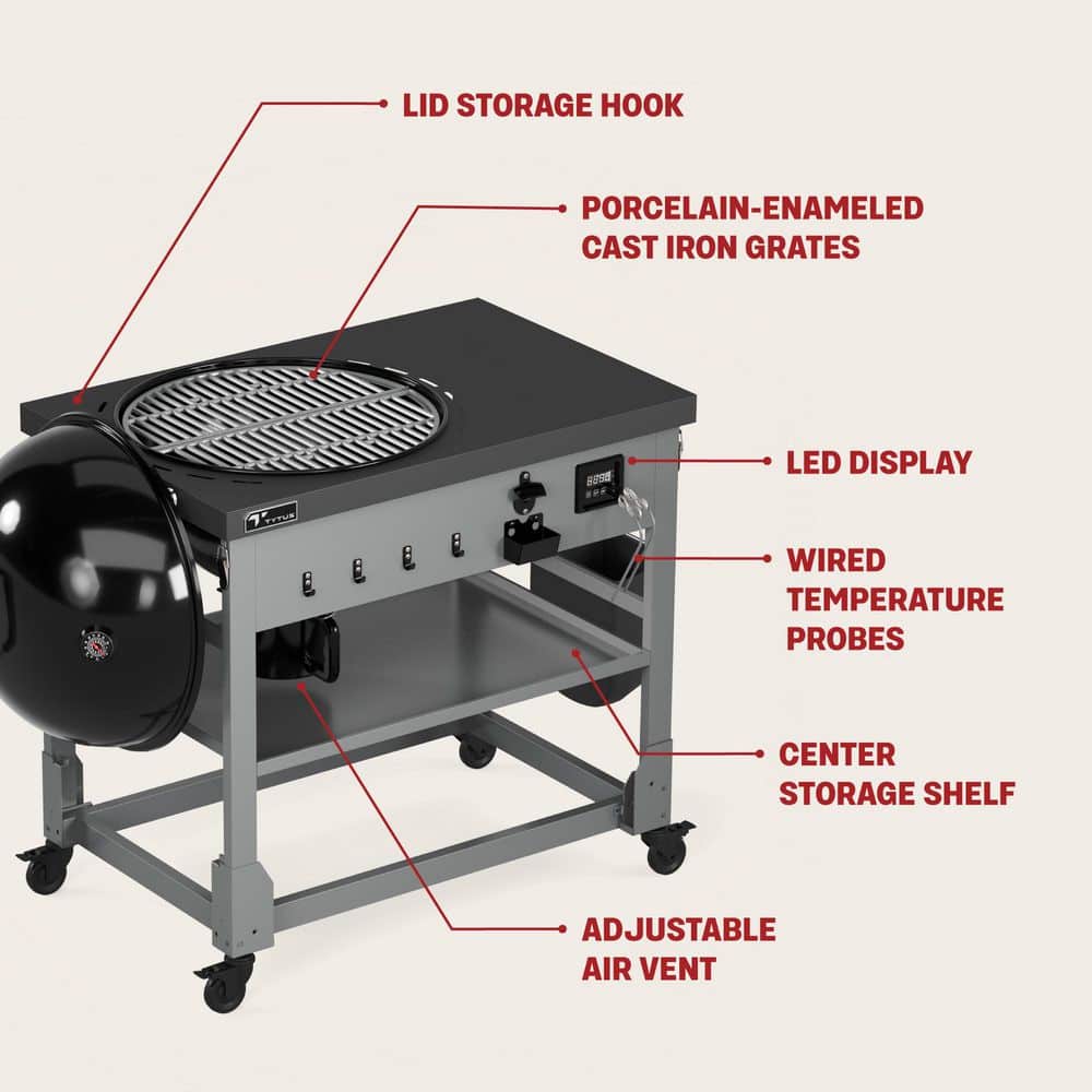 Anaheim Black Porcelain Enameled Steel Charcoal Kettle Grill