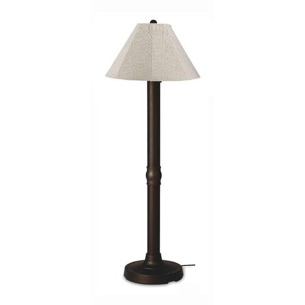 Patio Living Concepts Seaside Outdoor 60 in. Bronze Floor Lamp with Silver Linen Shade Medium-DISCONTINUED