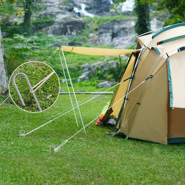 NVNOO 12 Galvanized Steel J Heavy Duty Ground Rebar Stakes