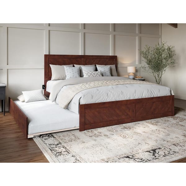 AFI Canyon Walnut Brown Solid Wood King Platform Bed with Matching ...