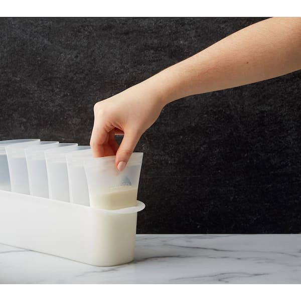 Zip Top 6 oz. Reusable Silicone Breast Milk Zippered Storage
