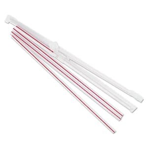 Boardwalk White Flexible Wrapped Disposable Plastic Straws, 7.75 in.,  500/Pack, 20 Packs/Carton BWKFSTW775W25 - The Home Depot