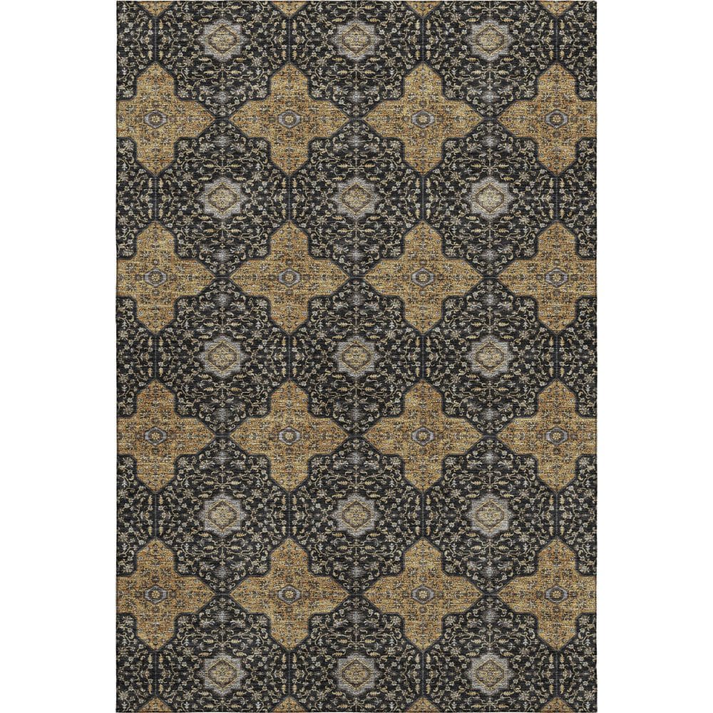 Mayfield Premium Machine Washable Abstract AMF2410 Black 3 ft. x 5 ft. Area Rug price history on PriceWatchPro