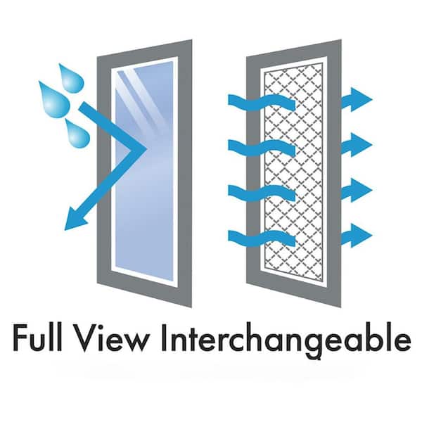 Andersen - 3000-Series 36 in. x 80 in. Black Left-Hand Full View Interchangeable Aluminum Storm Door with ORB Hardware