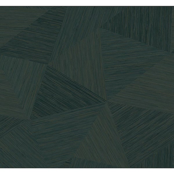 Seabrook Designs 60.75 sq. ft. Metallic Dark Jade Middleton Triangles Embossed Vinyl Unpasted Wallpaper Roll