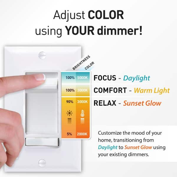 14 in. Dimmable Selectable LED Integrated Flush Mount Light with Adjustable Color Temperature DuoBright Technology