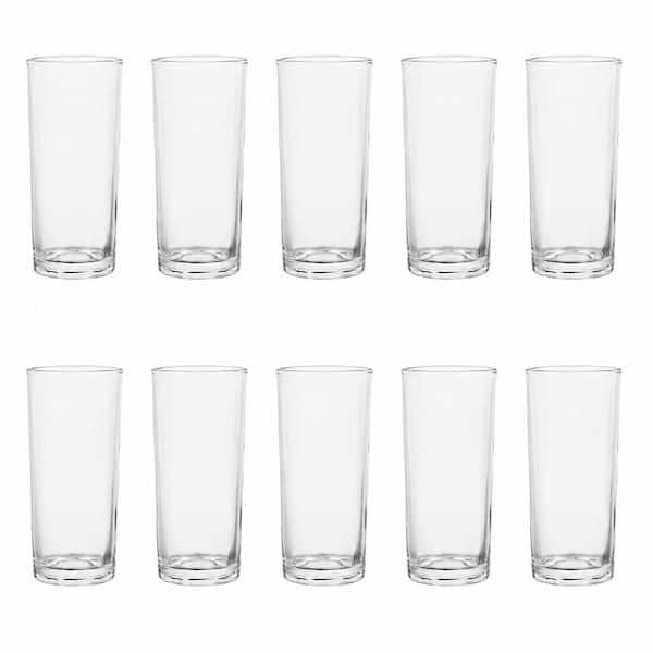 Clear Highball Glasses Set of 12, 8 oz. Tall Water Tumblers for Mojitos, Whiskey and Cocktails