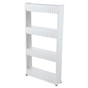 40 in. White Plastic 4-shelf Etagere Bookcase with Adjustable Shelves