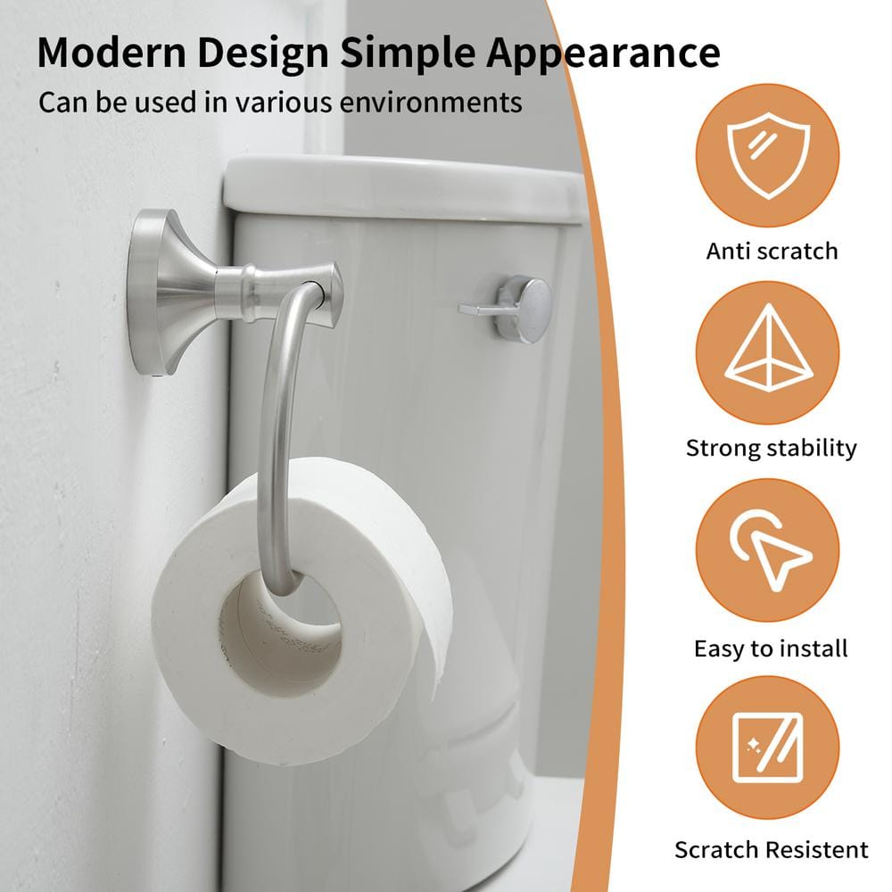 Brushed Nickel Wall Mounted Round Toilet Paper Holder