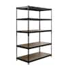 AR SHELVING Black Label 5-Tier Powder-Coated Steel Storage Shelving Unit in Matte Black, HDF Racks (48 in. W x 72 in. H x 24 in. D) TRCD18510KFUS0I