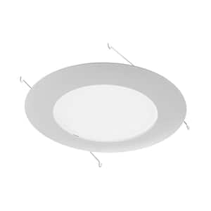 6 in. White Recessed Light Shower Trim with Plastic Trim Ring and Albalite Lens