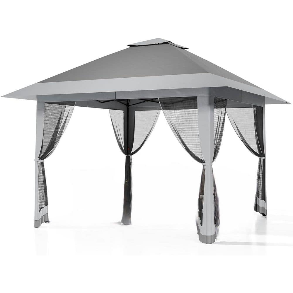 Pop Up Gazebo 13 ft. x 13 ft. Outdoor Canopy Shelter with Mosquito Netting 