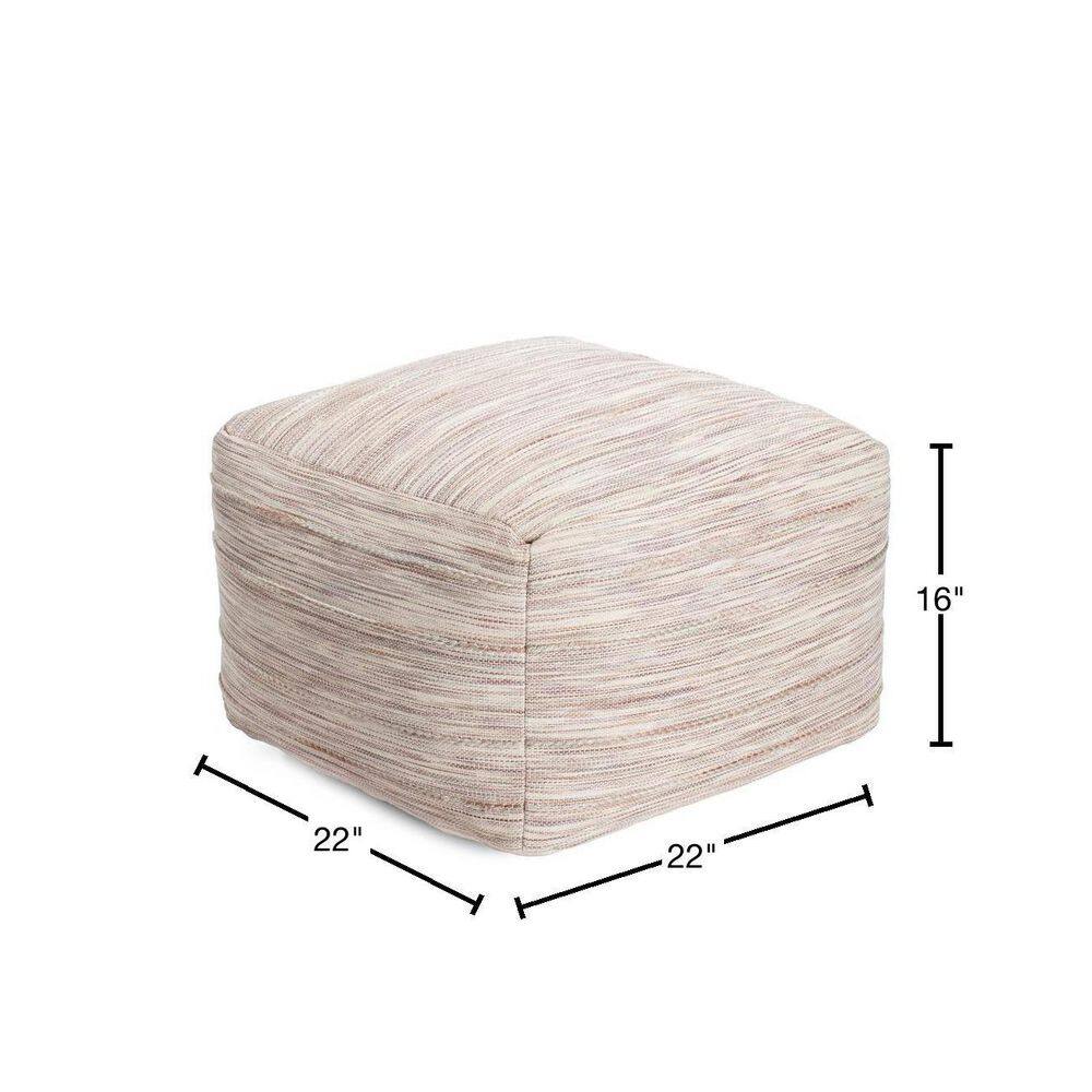 Eco-Friendly Handcrafted Brown/Ivory Cotton Pouf Ottoman