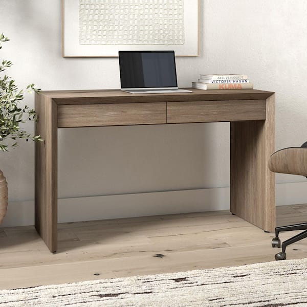 Pembroke 47.63 in. Antiqued Gray Oak Writing Desk - Thumbnail 4