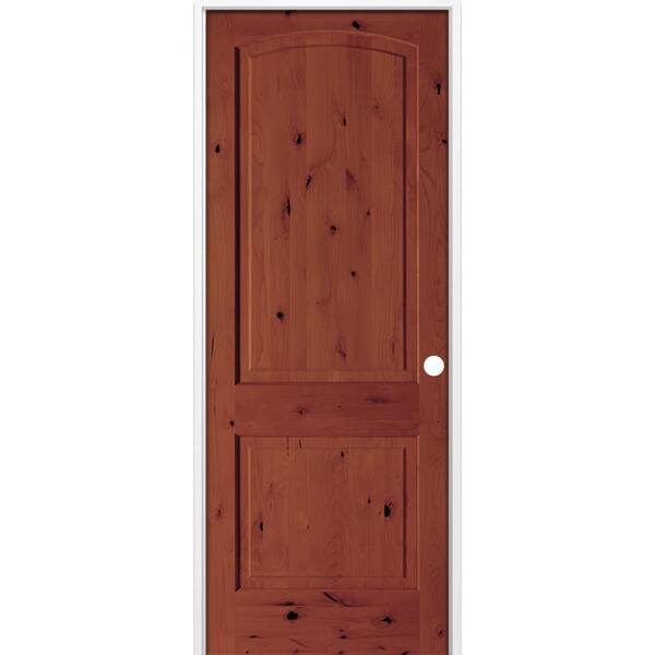 Krosswood Doors 36 in. x 96 in. Rustic 2-Panel Arch Top Left-Hand ...