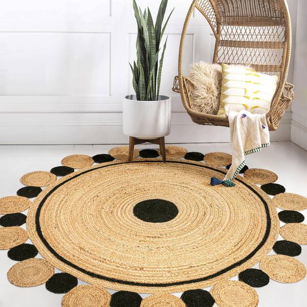 その他 jute rug 9991 circle Hand-braided Natural Round Jute Rug | Custom Size Jute Round