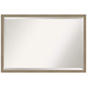 Florence Light Brown 37.75 in. x 25.75 in. Beveled Casual Rectangle Framed Bathroom Wall Mirror in Brown