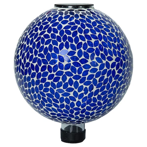 Mosaic Solar Glass Gazing Ball, 10 in. Colorful Gazing Globe