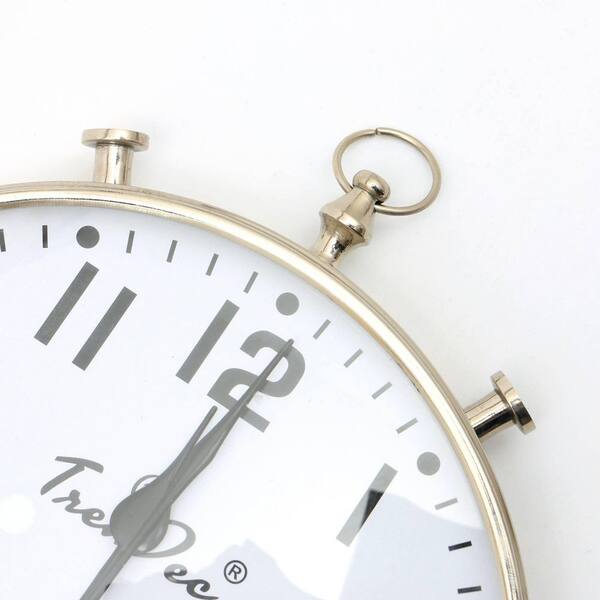 10 in. x 11 in. Modern Silver Analog Table Clock CKJY2804-S - The