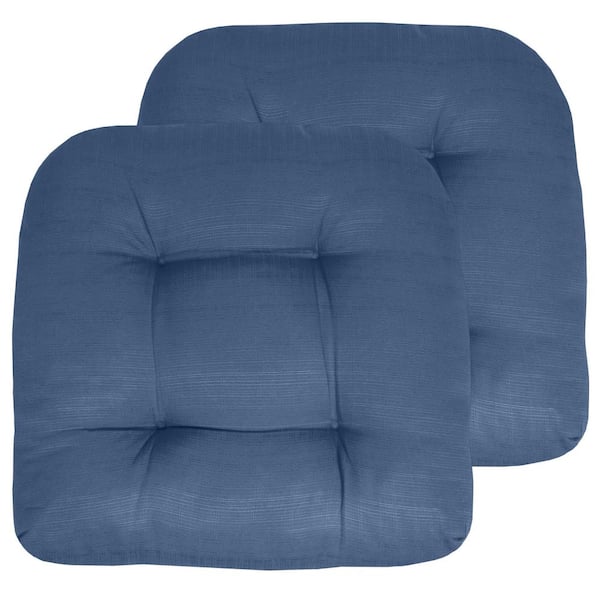 Sweet Home Collection 19 in. x 19 in. x 5 in. Solid Tufted Indoor/Outdoor Chair  Cushion U-Shaped in Light Blue (2-Pack) PATIO-LBL-2PK - The Home Depot