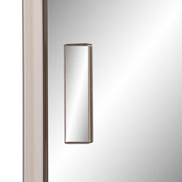 48 in. x 81 in. Aurora Brushed Nickel Aluminum Frame Mirrored Interior  Sliding Closet Door