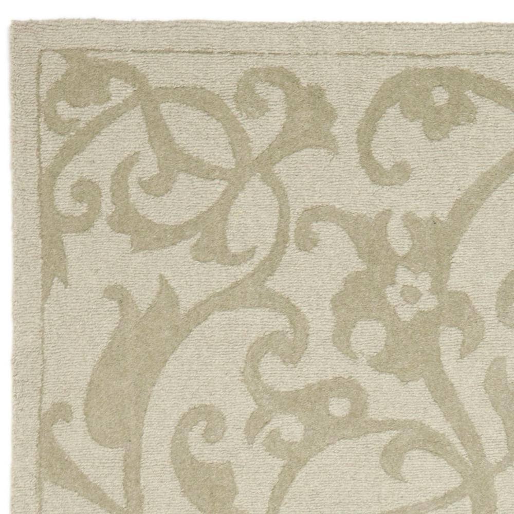Sage Hand-Tufted Wool Area Rug with Etched Design