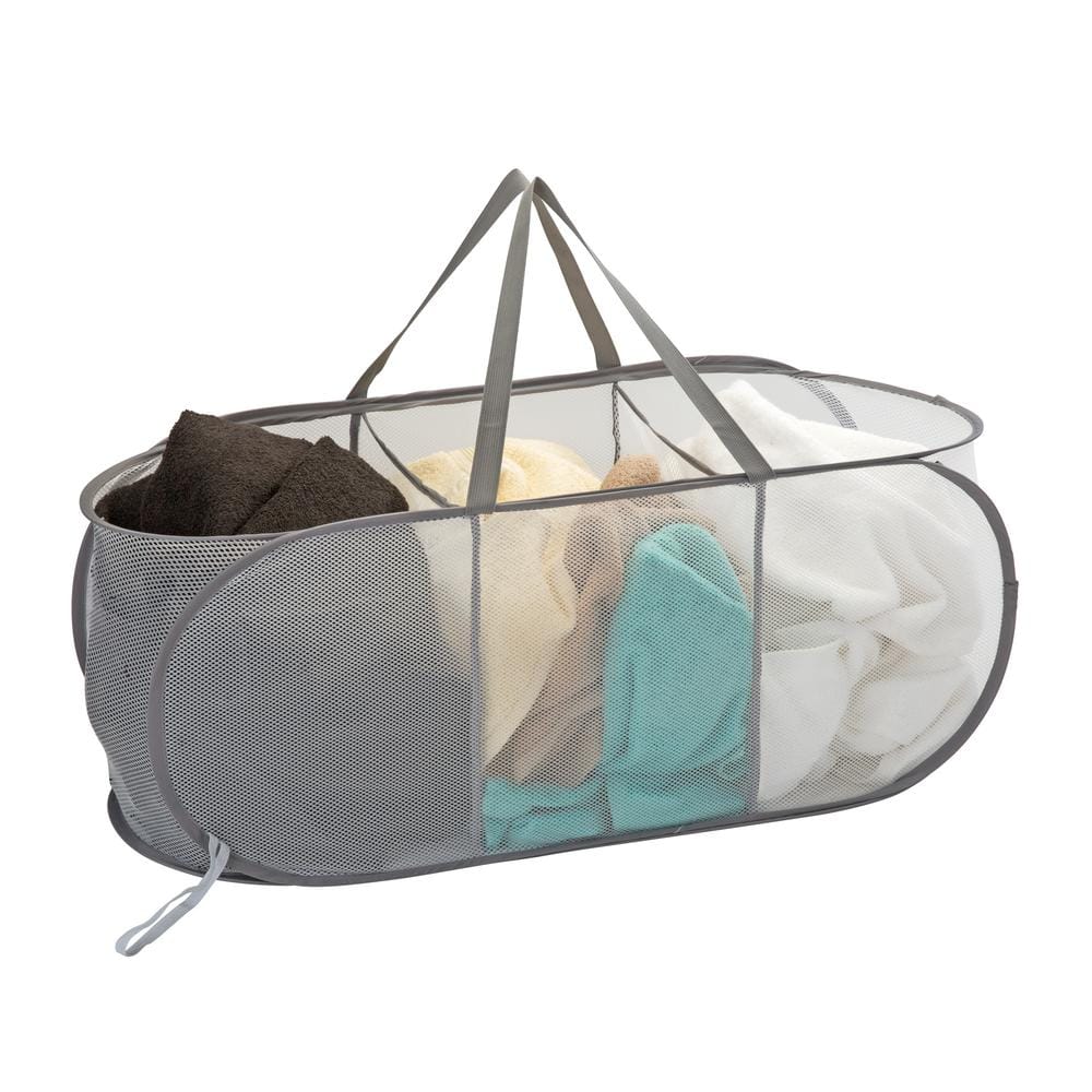 Gray Pop-Up Polyester 3 Compartment Laundry Hamper price history on PriceWatchPro