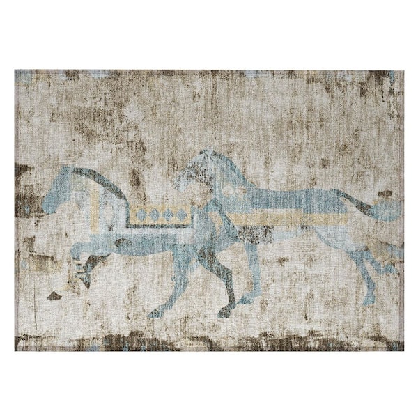 Chantille Machine Washable Indoor/Outdoor Abstract ACN3109 Linen 2 ft. x 3 ft. Accent Rug