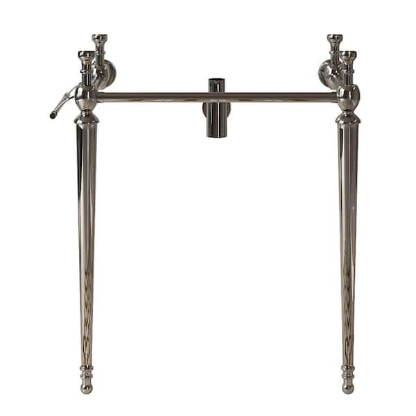 Velma 25.98 in. Freestanding Bathroom Console Sink Console Iron Leg in Chrome with Towel Bar, No Basin and Faucet