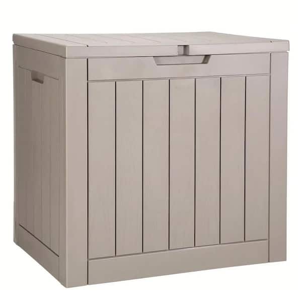 31 Gal. Outdoor Storage Deck Box-Waterproof, Lockable with Aluminum Padlock, Doubles as Seat or Table，
