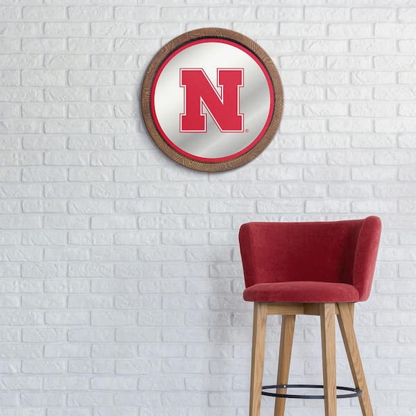 The Fan-Brand 20 in. x 20 in. Nebraska Cornhuskers Huskers Mirrored Barrel  Top Mirrored Decorative Sign NCNEBR-245-02 - The Home Depot