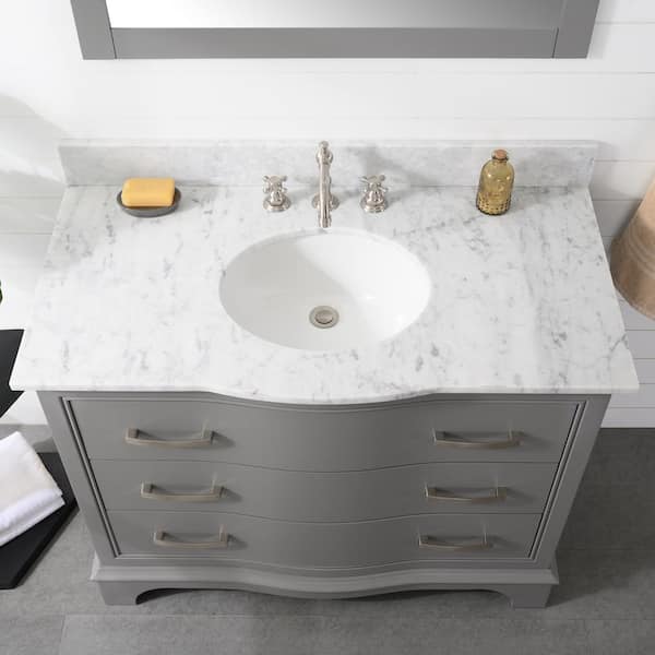 SUDIO Monroe 42 in. W x 22 in. D x 34 in. H Bath Vanity in Gray with White  Marble Top with White Sink Monroe-42G - The Home Depot