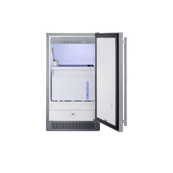 Summit Appliance 18 in. 60 lb. Built-In Clear Icemaker in