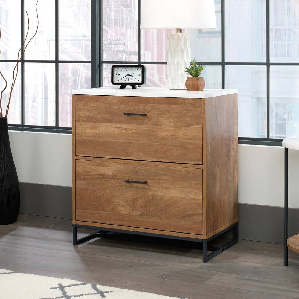 Sindoori Mango 2-Drawer Lateral File Cabinet with White Top