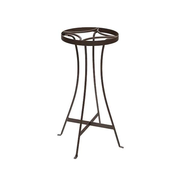 ACHLA DESIGNS 24.5 in. H Wrought Iron Tara Plant Stand Roman Bronze Powedercoat Finish for Indoor Outdoor