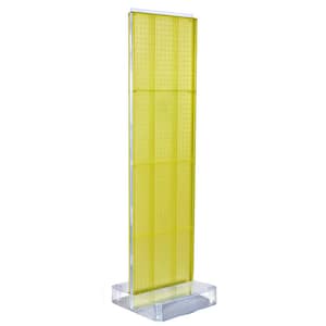 60 in. H x 16 in. W 2-Sided Pegboard Floor Display on Studio Base in Yellow