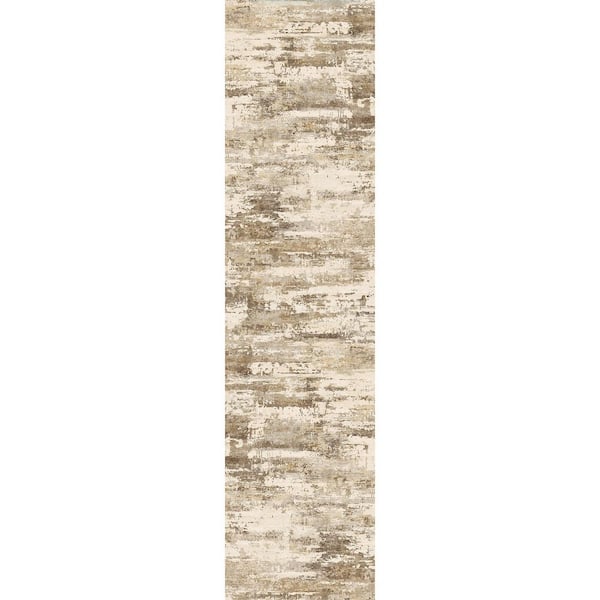 Jupiter Brown 2 ft. x 8 ft. Washable Modern Abstract Runner Rug