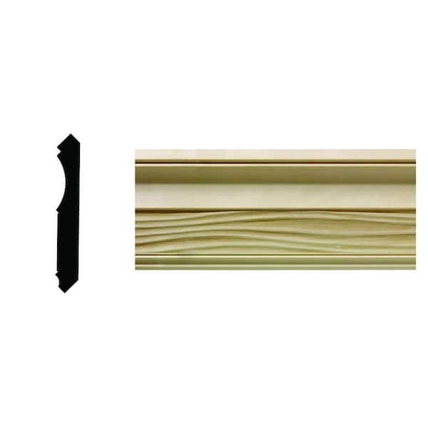 Ornamental Mouldings 1/2 in. x 3-21/32 in. x 144 in. Hardwood White Unfinished Finger-Joint Wave Crown Moulding