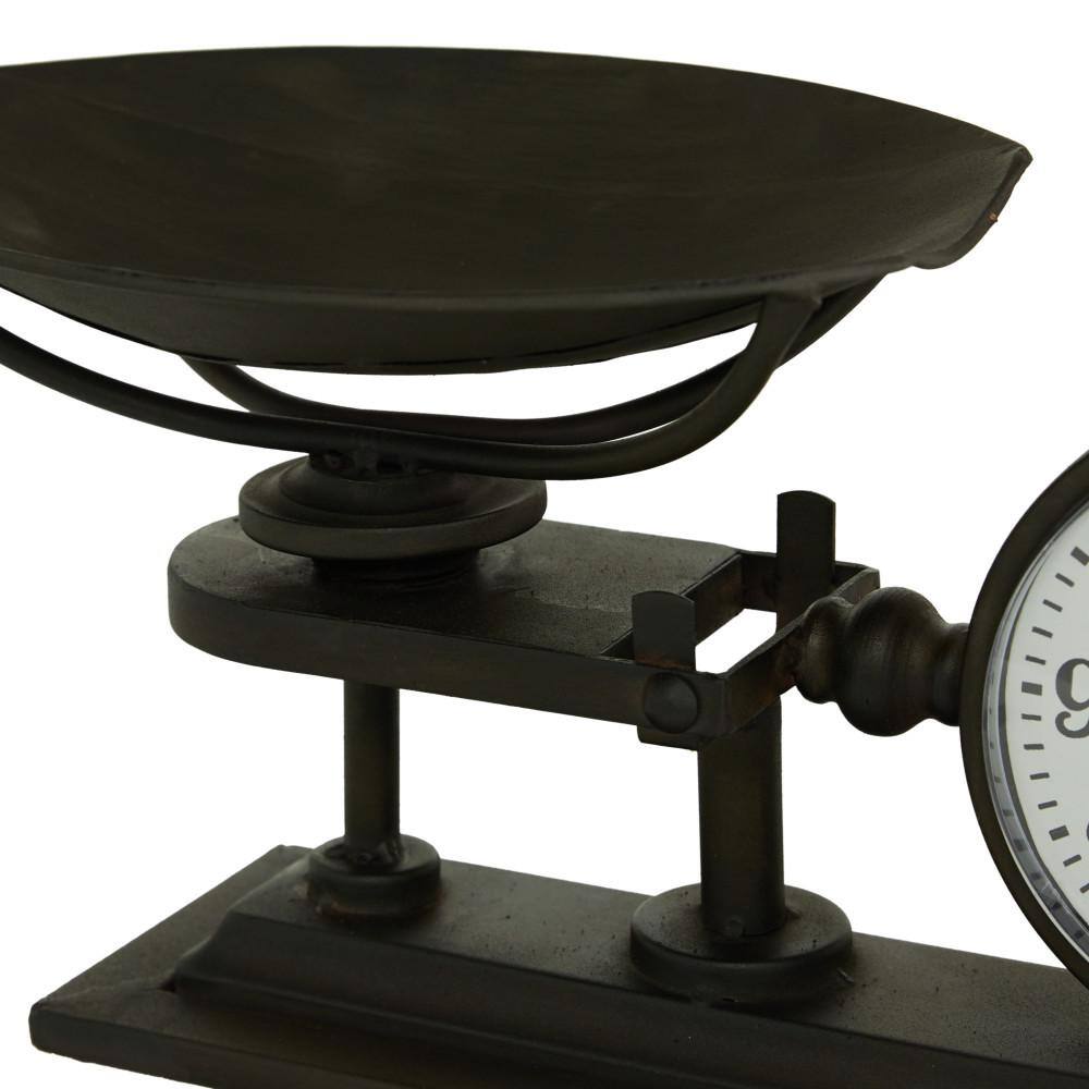 Vintage Black Metal Analog Tabletop Scale Clock