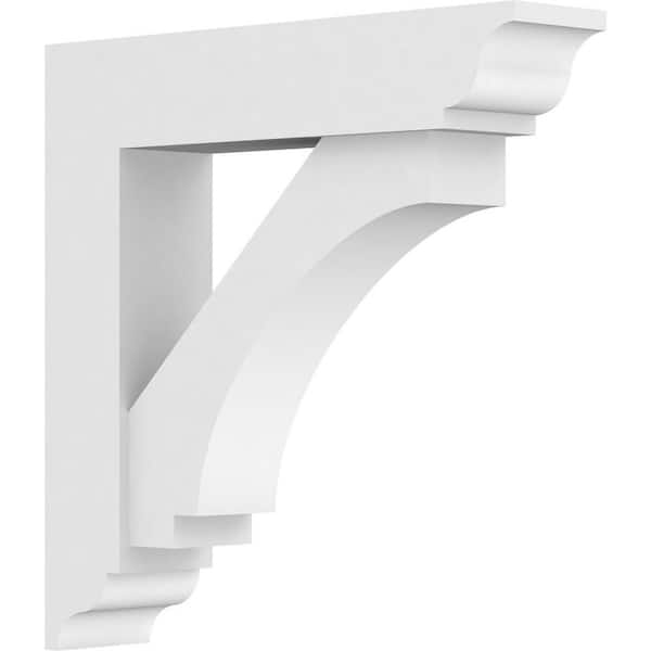 Ekena Millwork Standard Imperial 3 in. W x 14 in. H x 14 in. D Signature Urethane Polyurethane Bracket With Traditional Ends